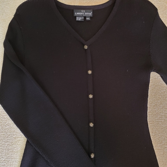 VTG EUC Carole Little Black Acrylic/Wool Blend Dress. Size P/L. - Picture 2 of 4